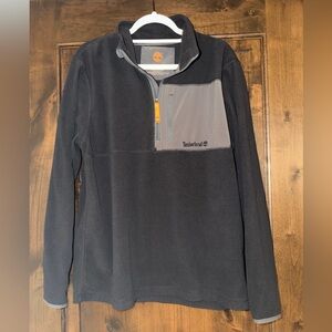 Timberland Fleece Sweater Men L Black 1/4 Zip Microfleece Pullover Outdoor Camp